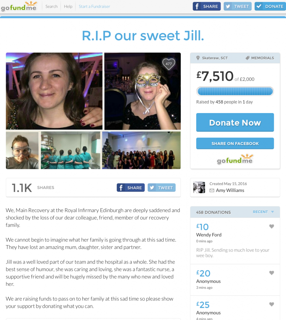 A fund has been set up in tribute to Jill Pirrie following her death