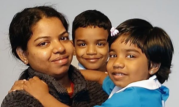 Murdered Kettering nurse Anju Asok and her children Jeeva and Janvi