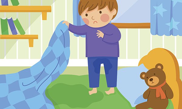 Illustration depicts a child discovering he has wet the bed. Davina Richardson, a children’s specialist nurse at the charity Bladder & Bowel UK, writes about the importance of commissioning integrated children’s continence services.
